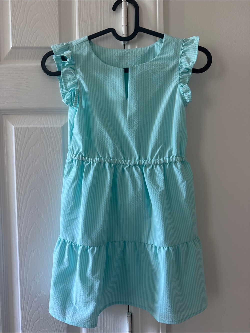 Vineyard Vines Blue Ruffle Sleeve Tiered Dress
